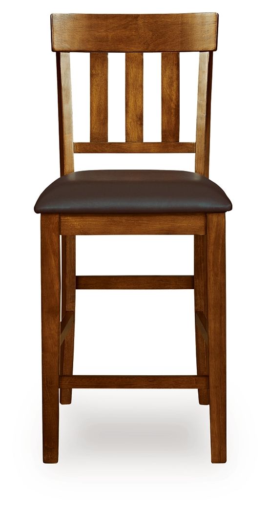 Ralene Medium Brown Upholstered Barstool (Set of 2) - Padded Faux Leather