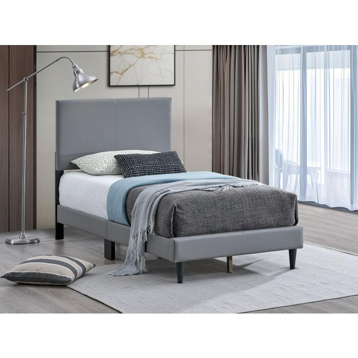 Baron G00703-TB-UP Twin Bed, Light Grey
