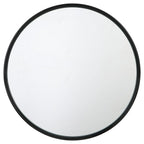 Brocky black round accent mirror with slim dark frame
