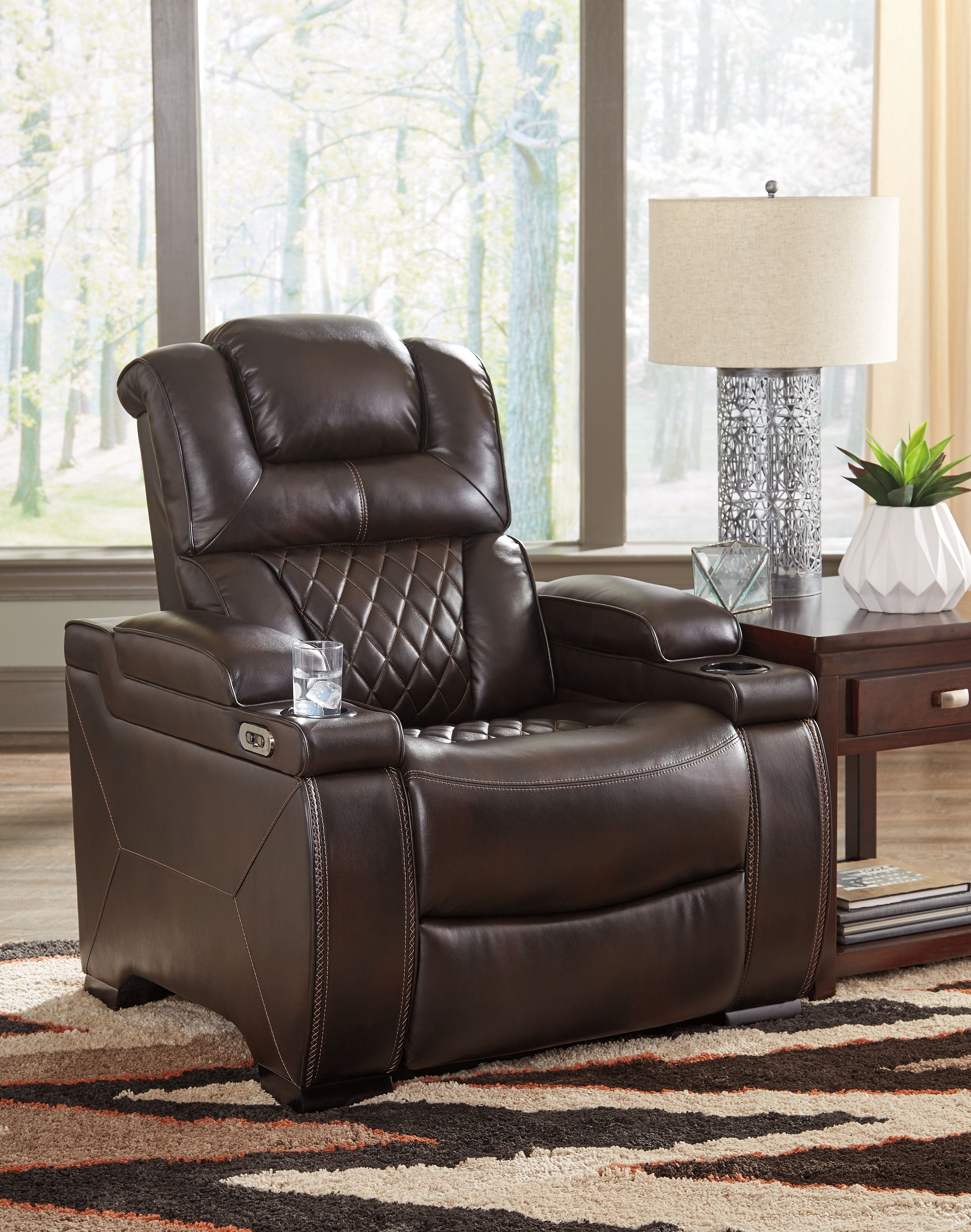 Warnerton - Brown - Power Recliner w/Adjustable Headrest