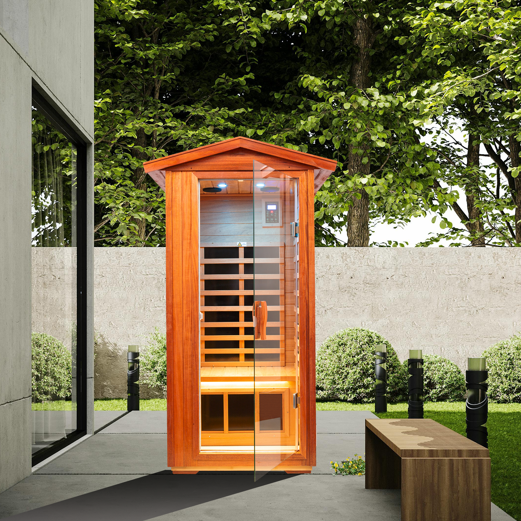 Khaya Outdoor Infrared Sauna Room - 1 Person