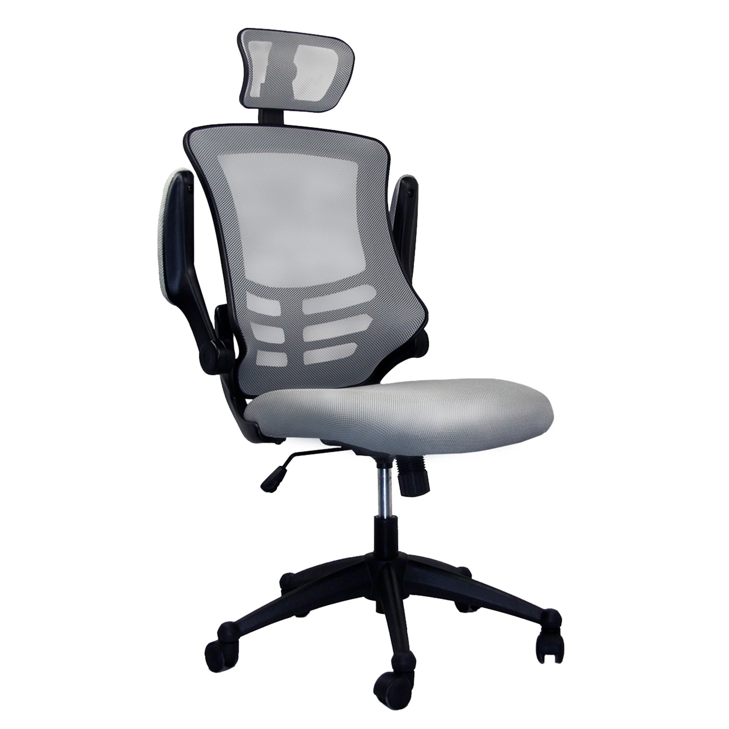 High-Back Mesh Office Chair with Headrest & Flip-Up Arms