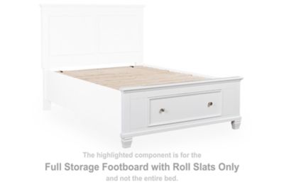 Fortman - White - Full Storage Footboard With Roll Slats