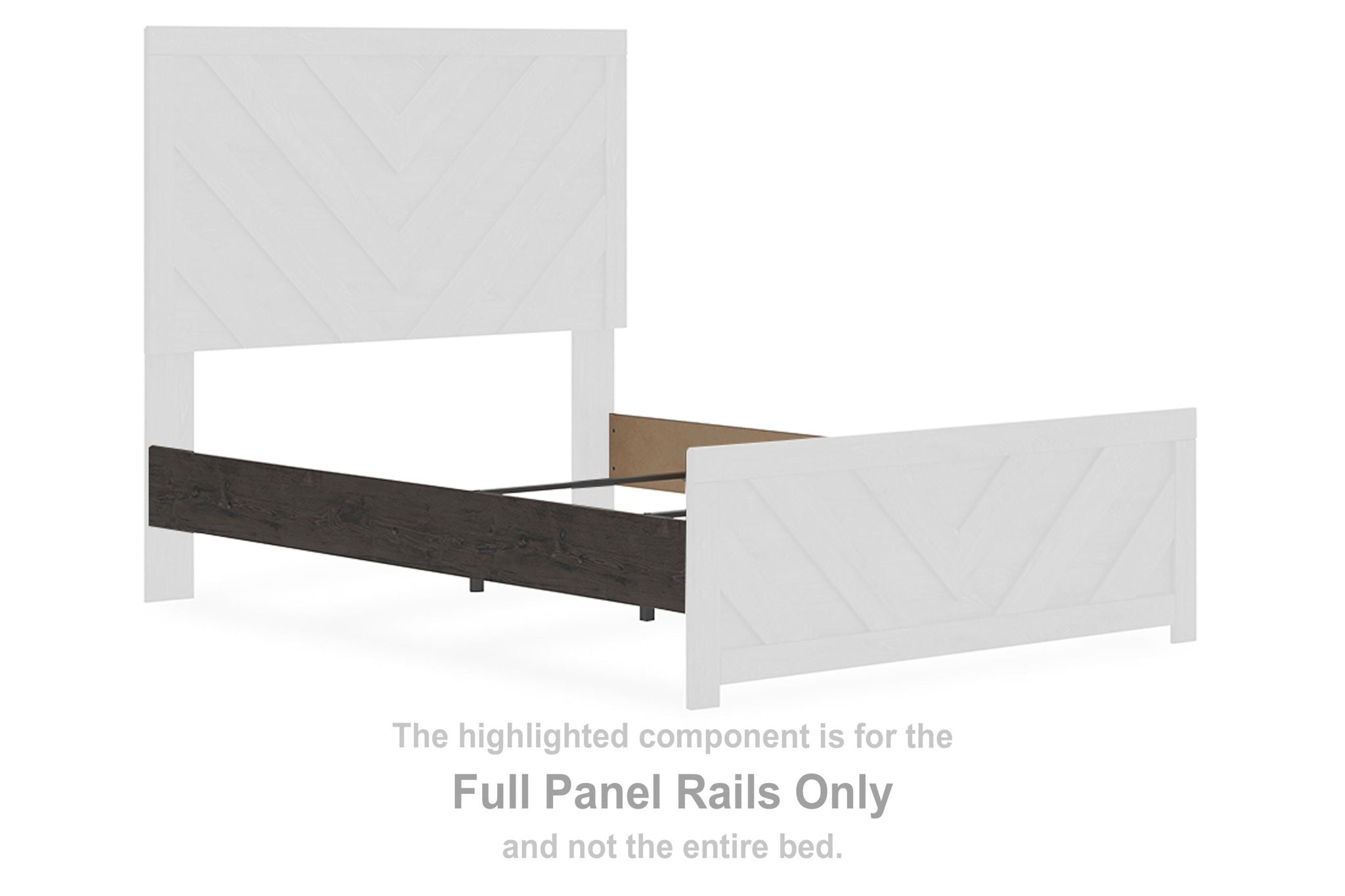 Charcoal full panel rails with horizontal bar and end support brackets