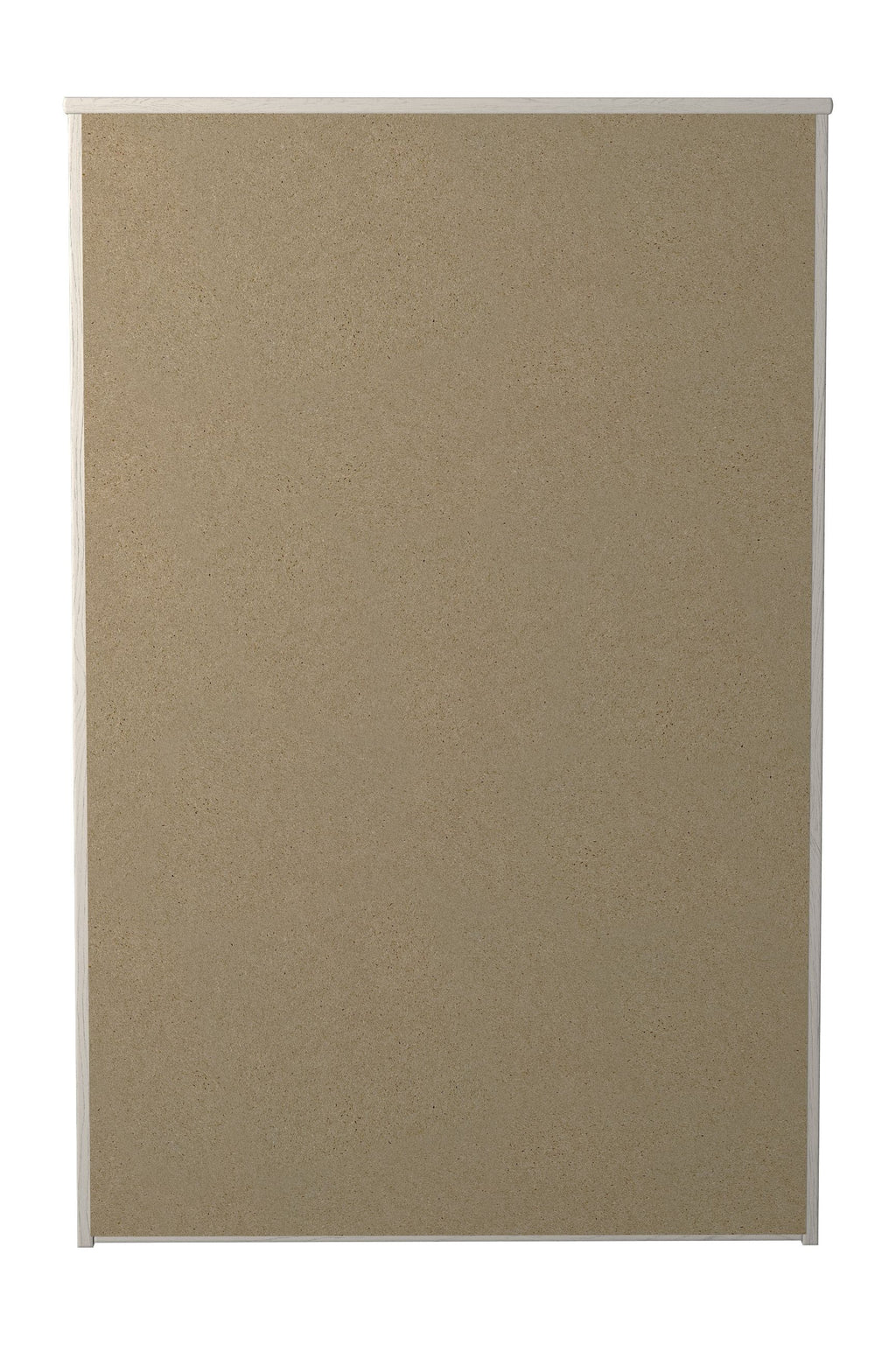 Light wood cabinet panel for four-drawer chest with white border