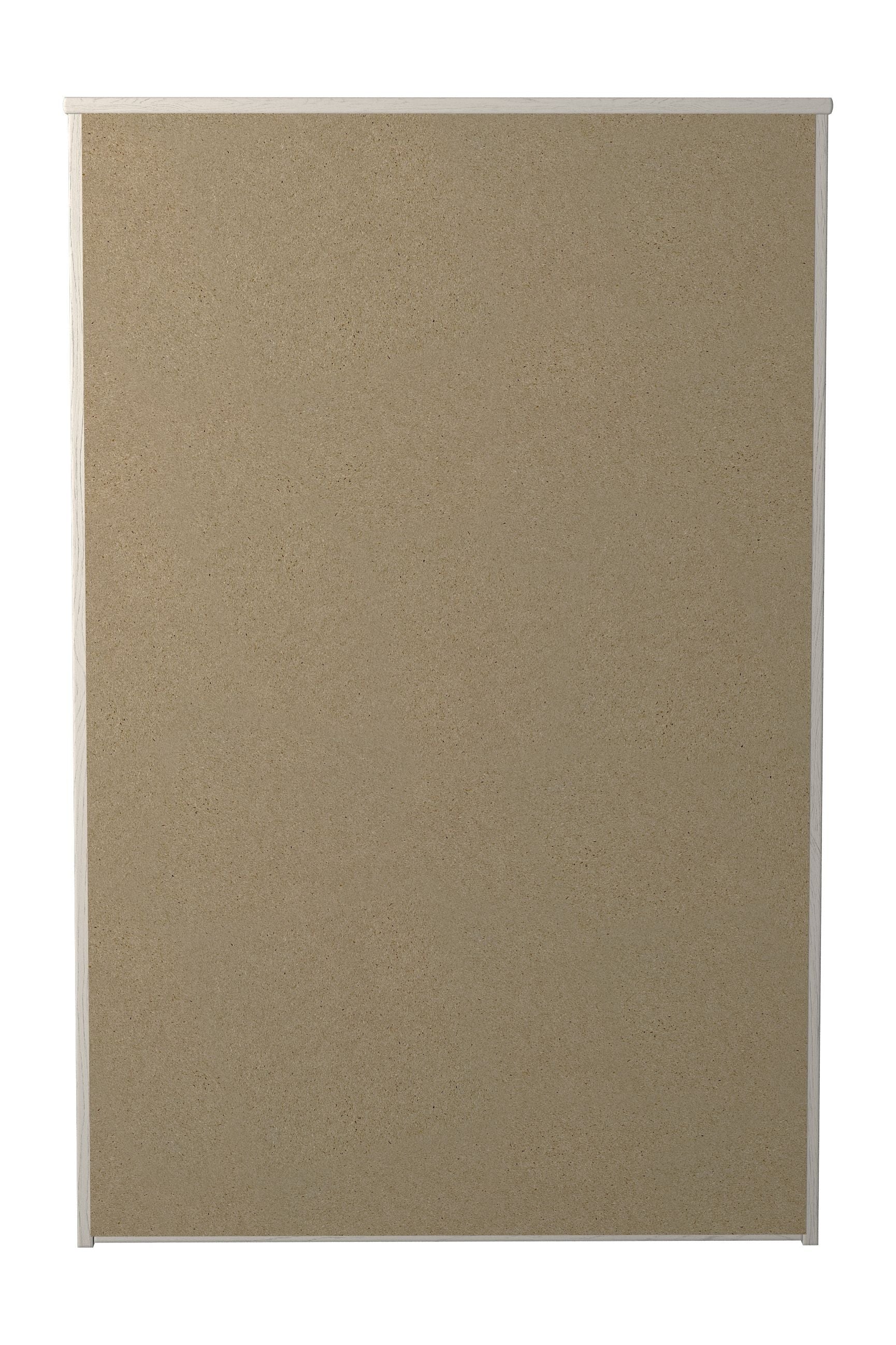 Light wood cabinet panel for four-drawer chest with white border