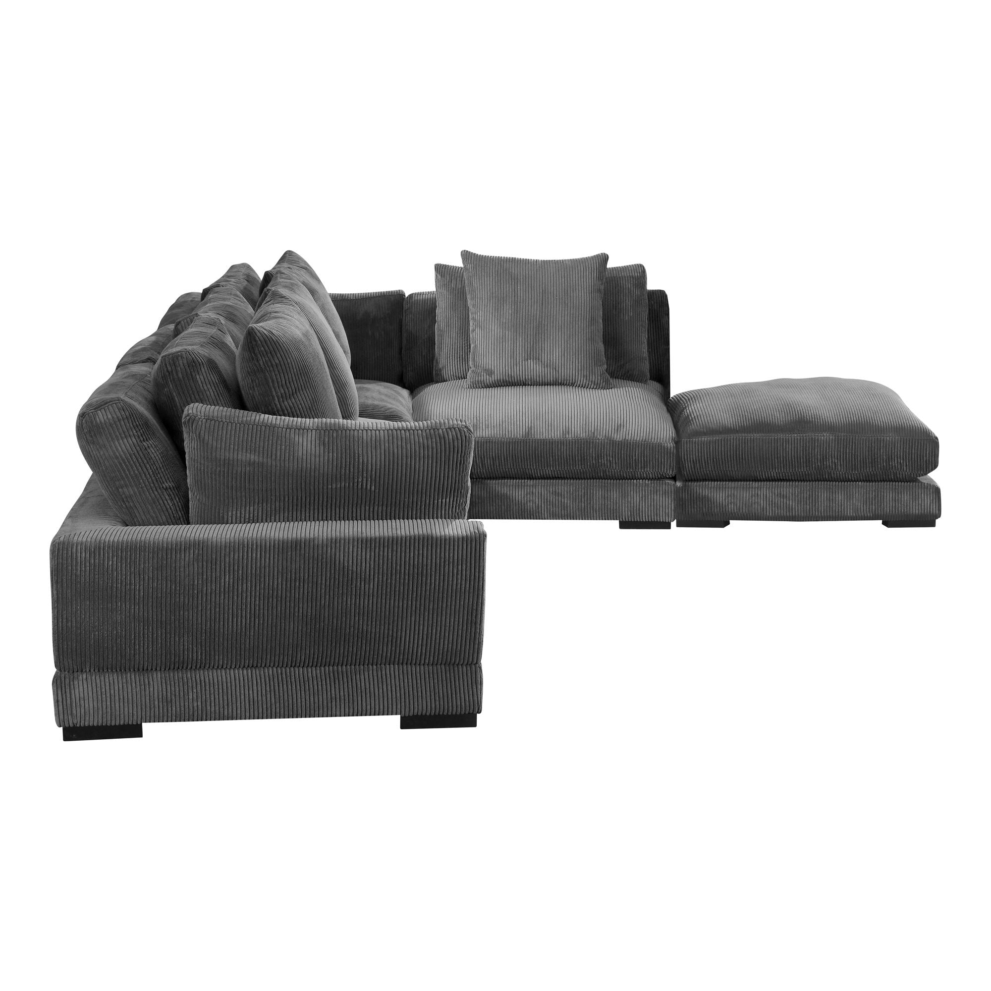 Charcoal Gray Corduroy Modular Sectional - Tumble Dream-Stationary Sectionals-American Furniture Outlet