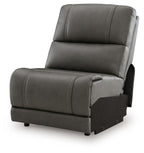 Harrenhurst armless chair, dark gray, padded backrest and cushioned seat with base