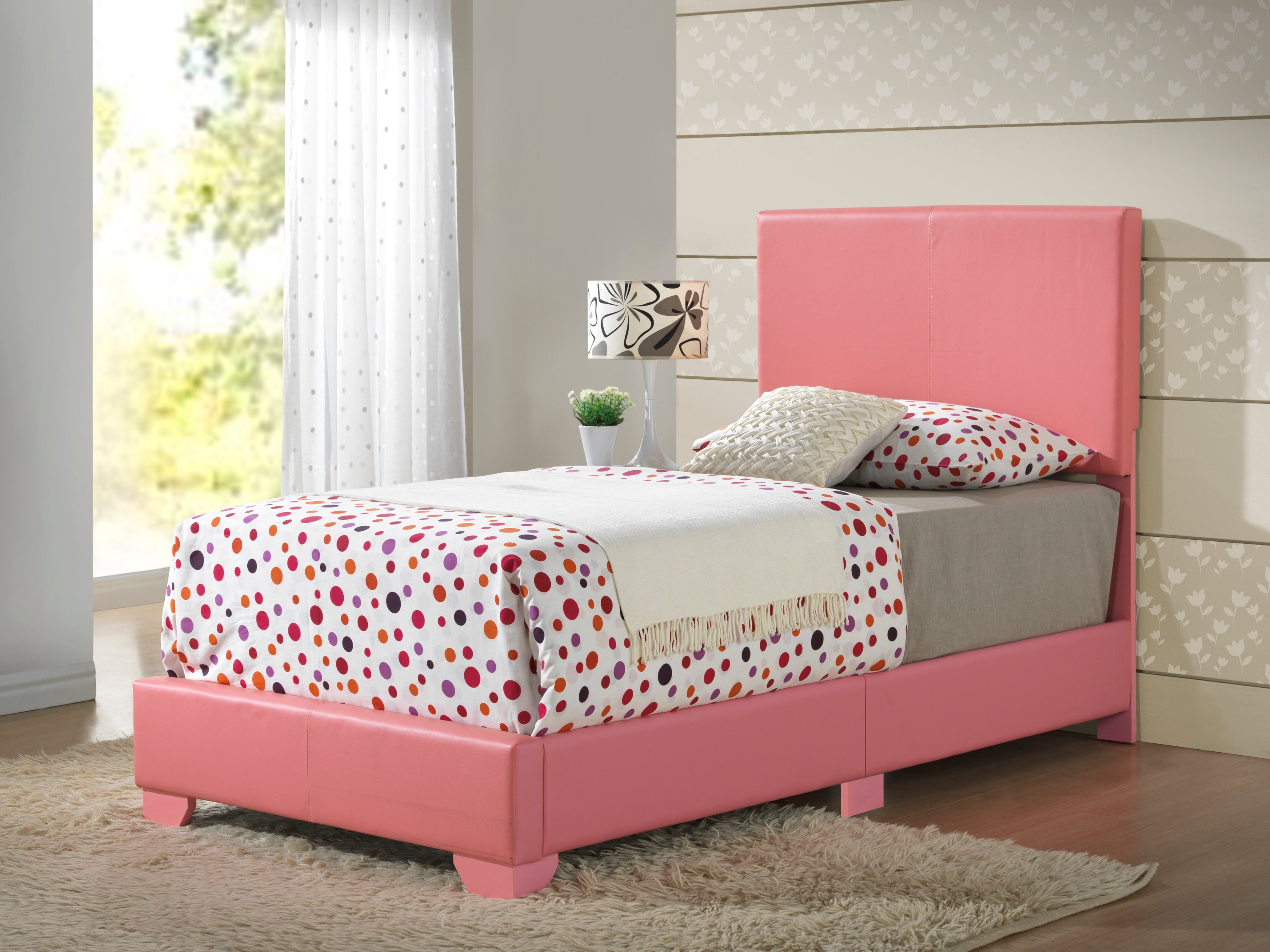 Elegant & Casual Pink Twin Bed | Stylish Comfort