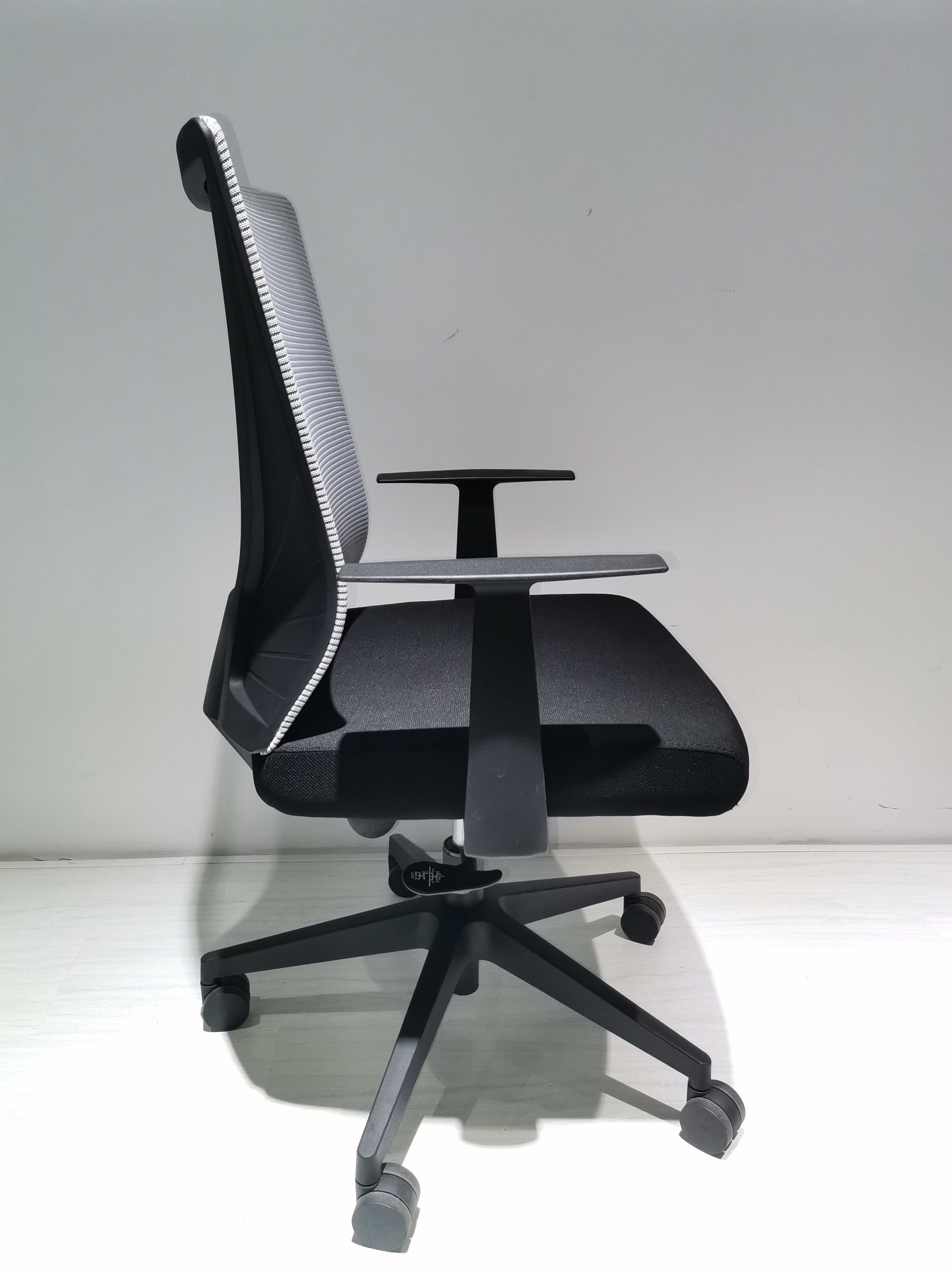 Armin Office Chair - Nylon Base, Fixed Armrest - Black