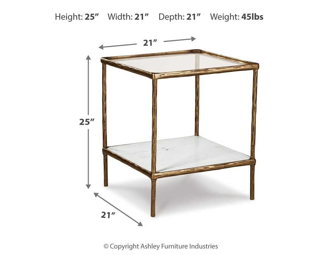 Accent table with open shelf, dark brown frame, two-tier design