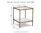 Accent table with open shelf, dark brown frame, two-tier design