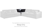 Black wedge sofa section with armrests and padded seat cushions