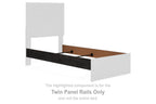 Black twin panel rails with two mounting brackets