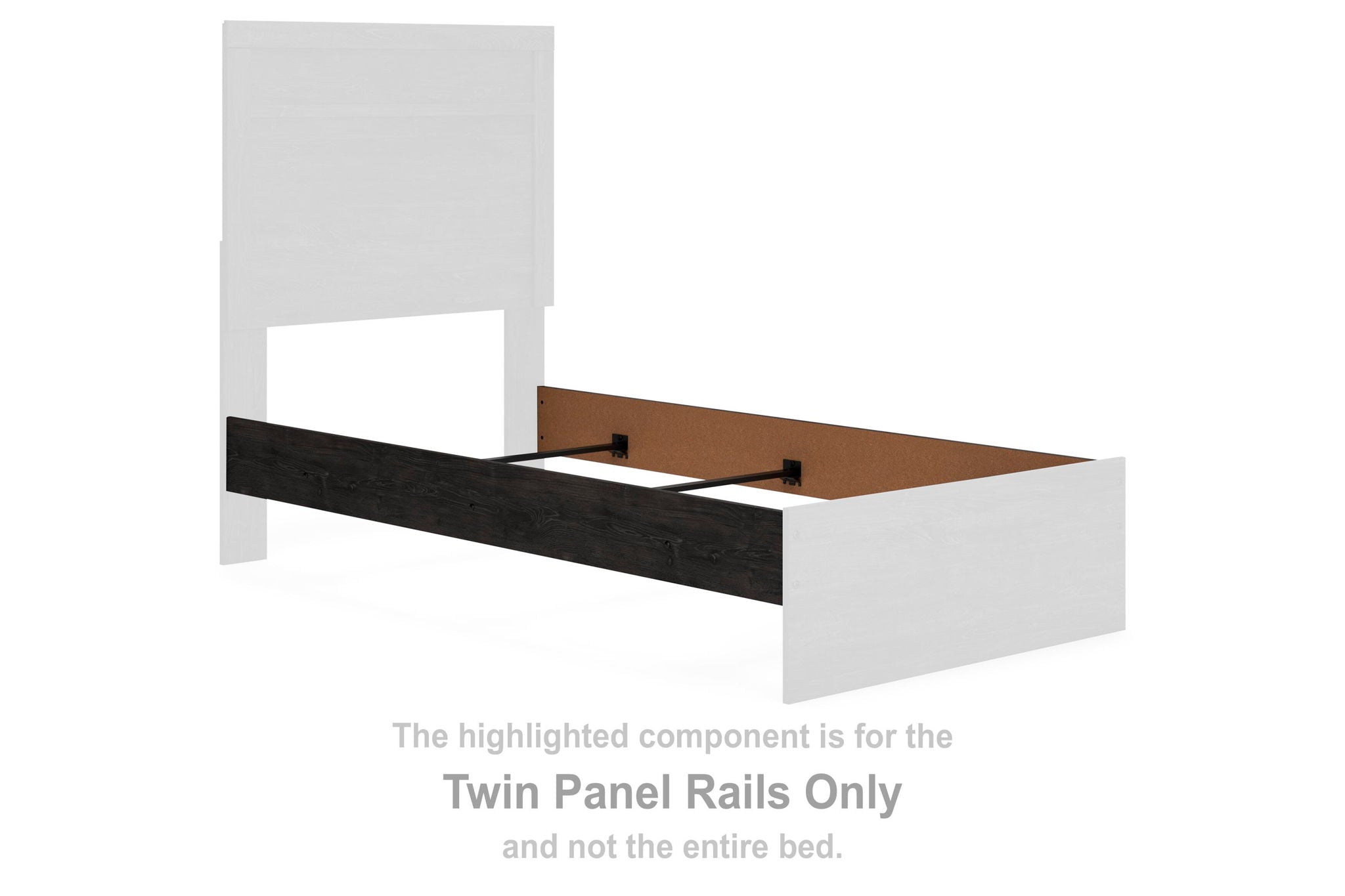 Black twin panel rails with two mounting brackets