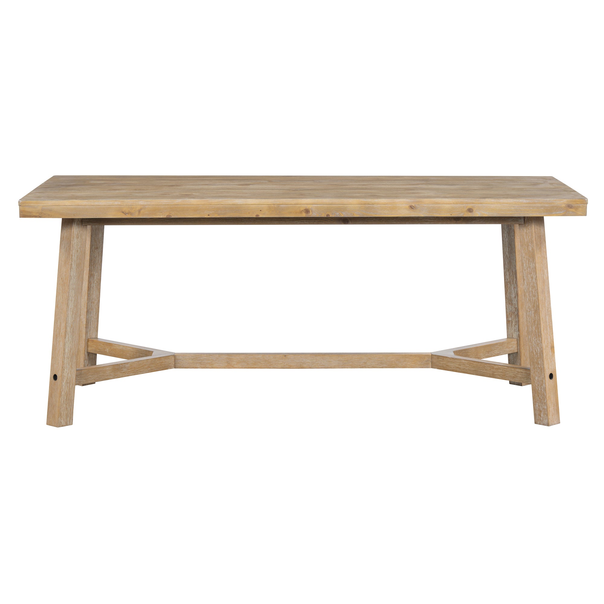 6-Piece Farmhouse Dining Set (Natural Wood)