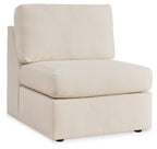 Modmax armless chair in oyster beige, cushioned back and seat, boxy profile