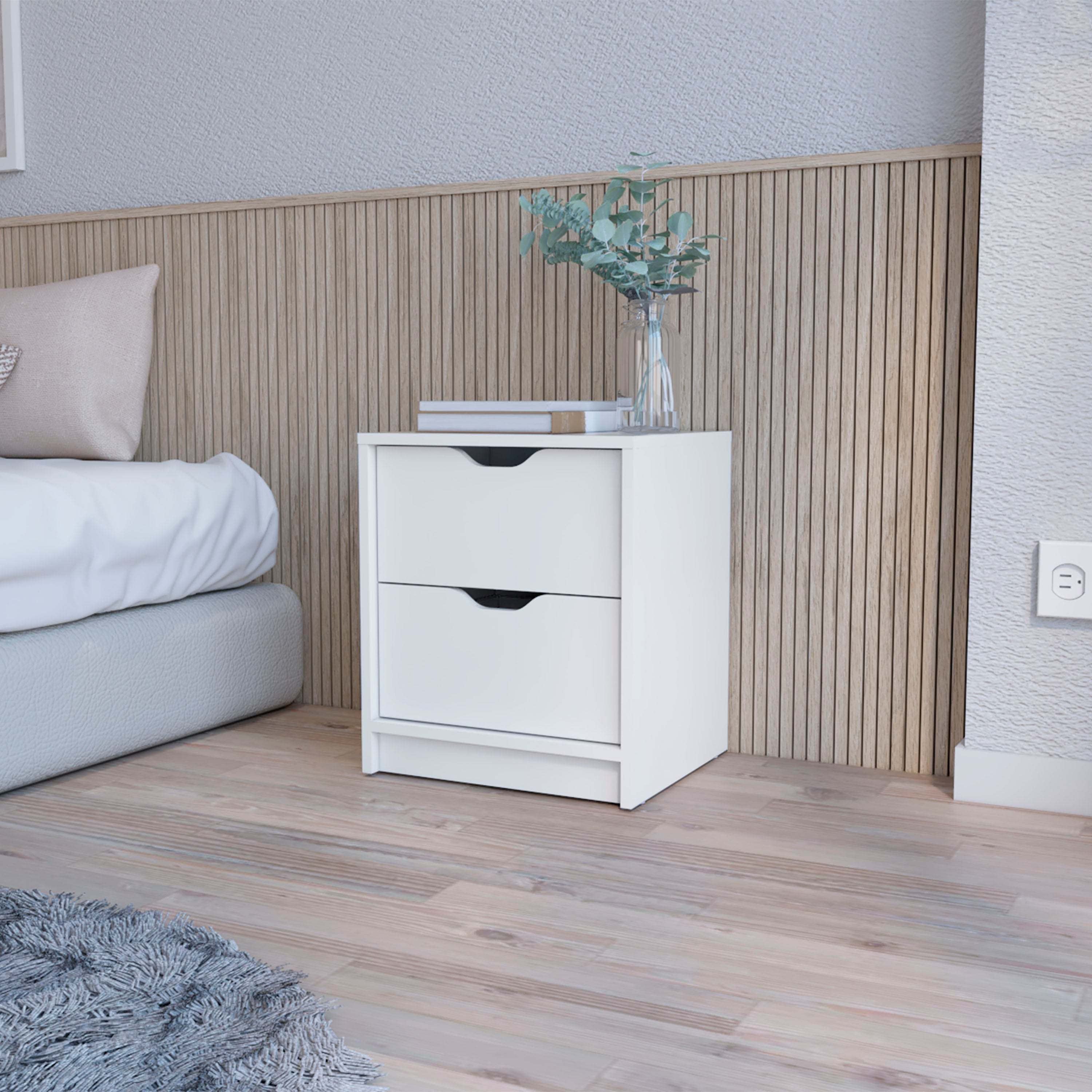 Dillon 2-Drawer Nightstand | Bedside Table with Storage