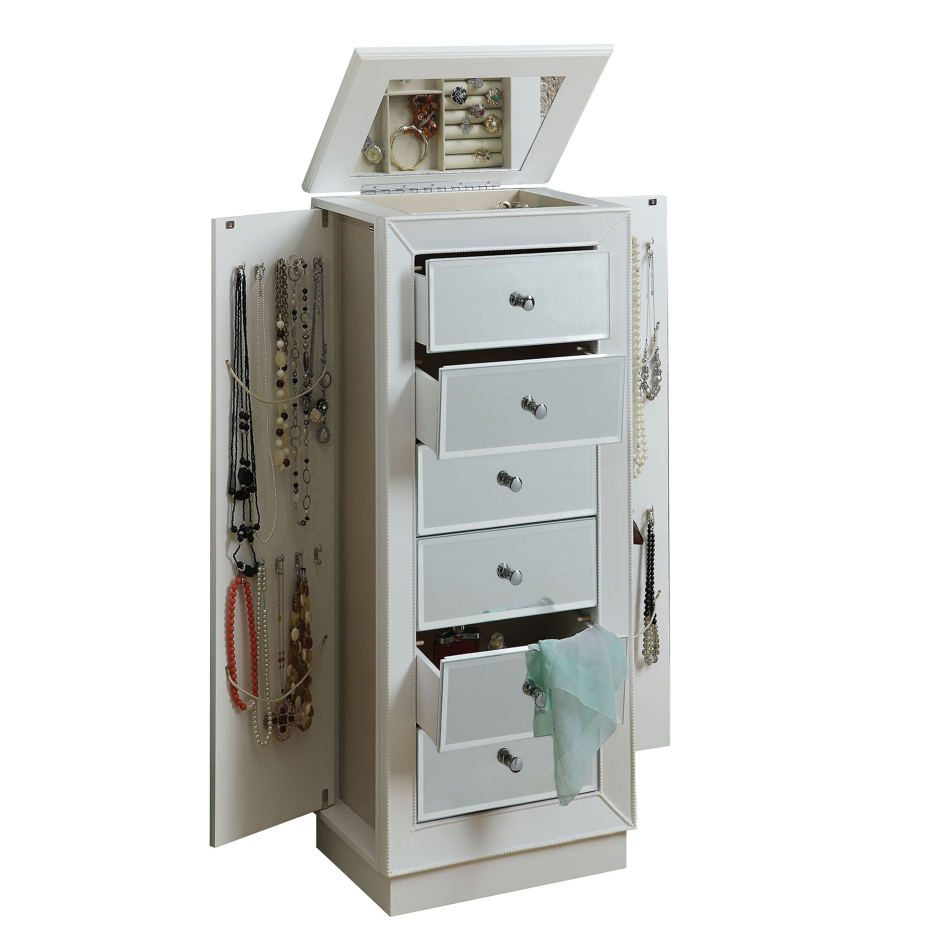 White 6-Drawer Jewelry Chest | Armoire