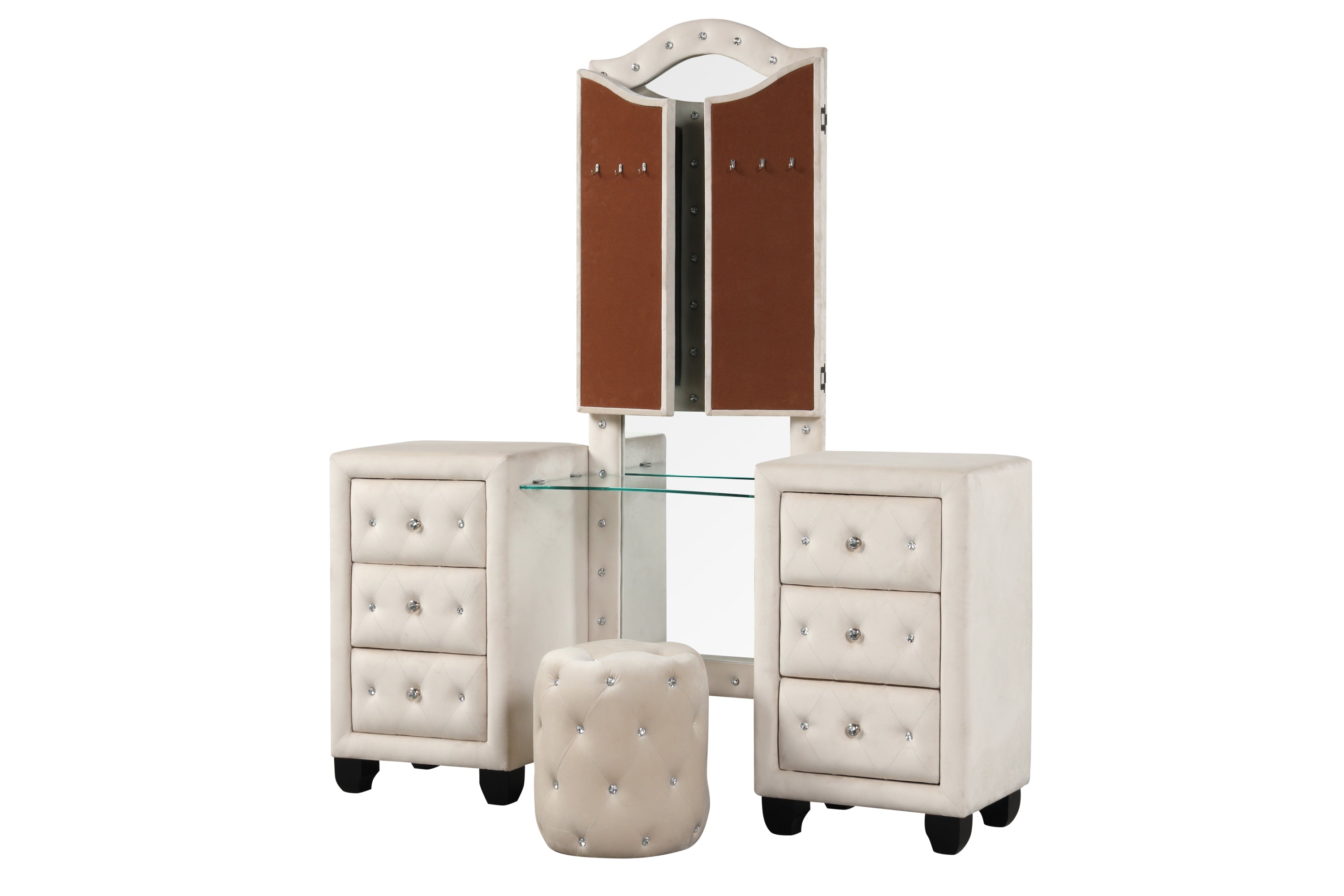 Luxury 4-Poster King Bedroom Set - Cream