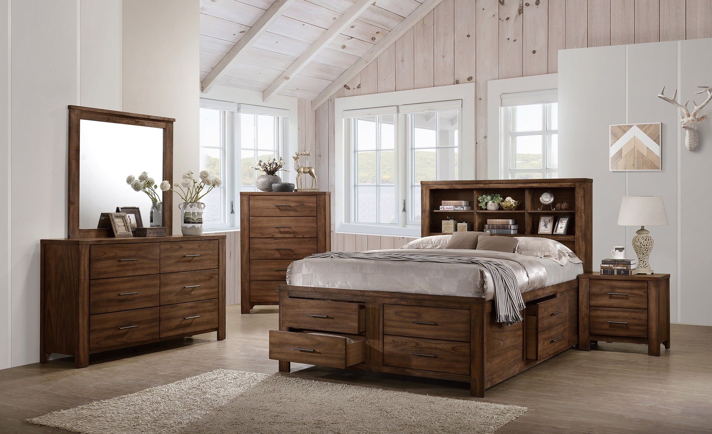 Oak Finish Chest of Drawers | 5 Drawers