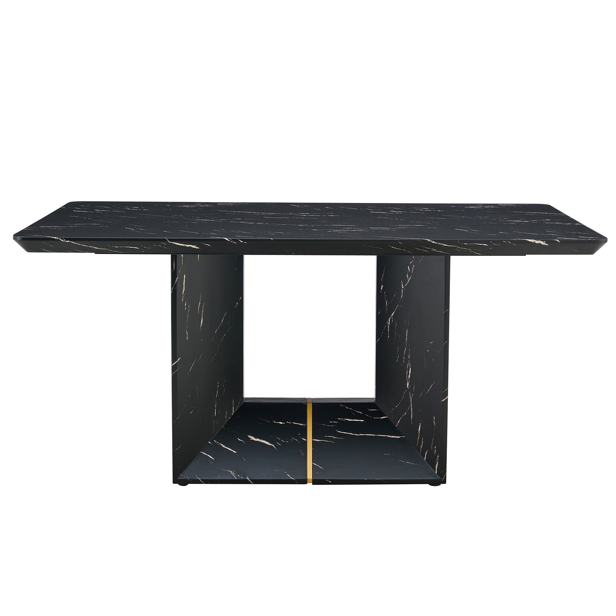 Black Marble Dining Set w/ 4 Chairs