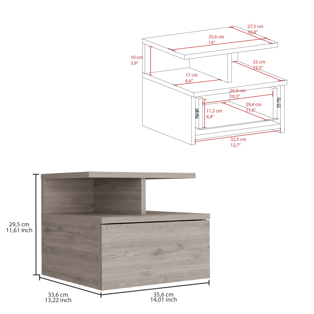 Adele Floating Nightstand - Modern Bedside Table-American Furniture Outlet
