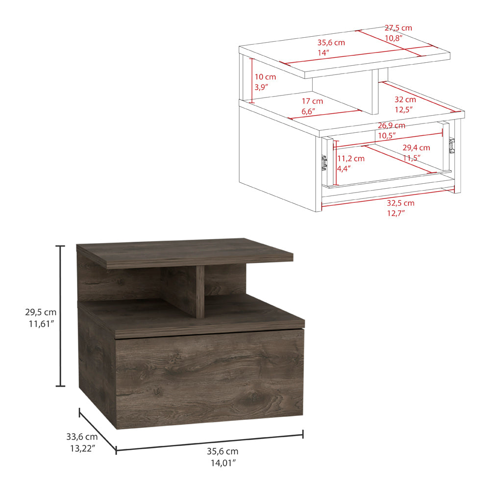 Adele Floating Nightstand - Modern Bedside Table-American Furniture Outlet