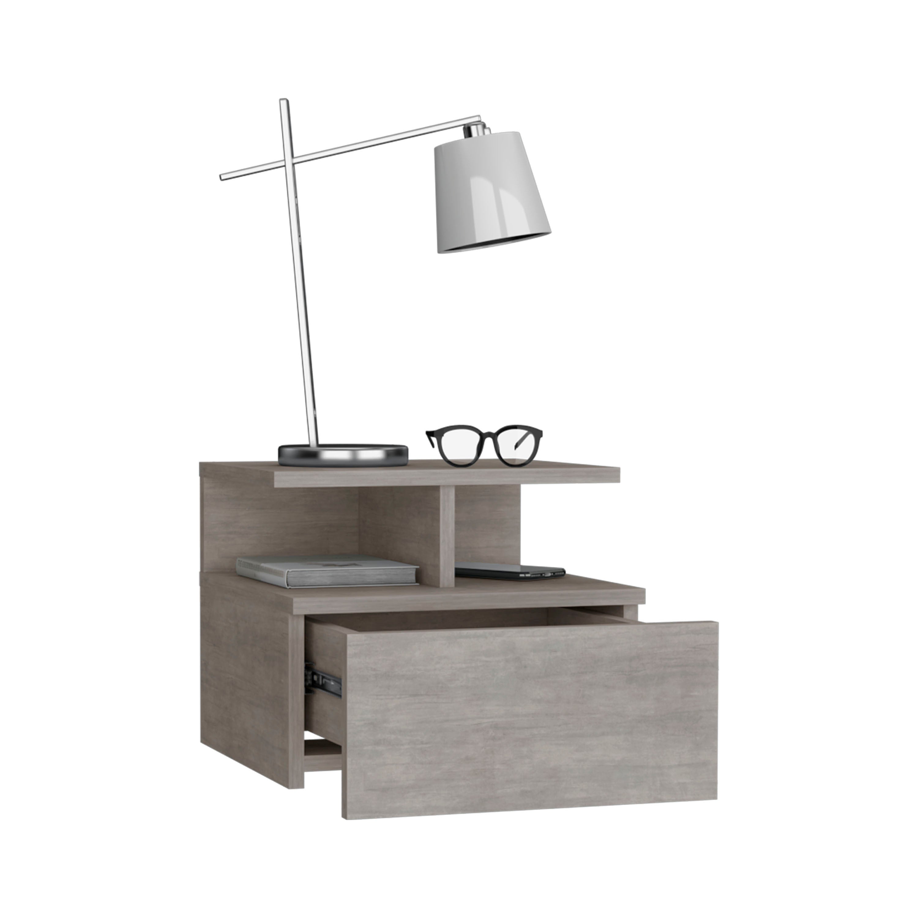 Adele Floating Nightstand - Modern Bedside Table-American Furniture Outlet