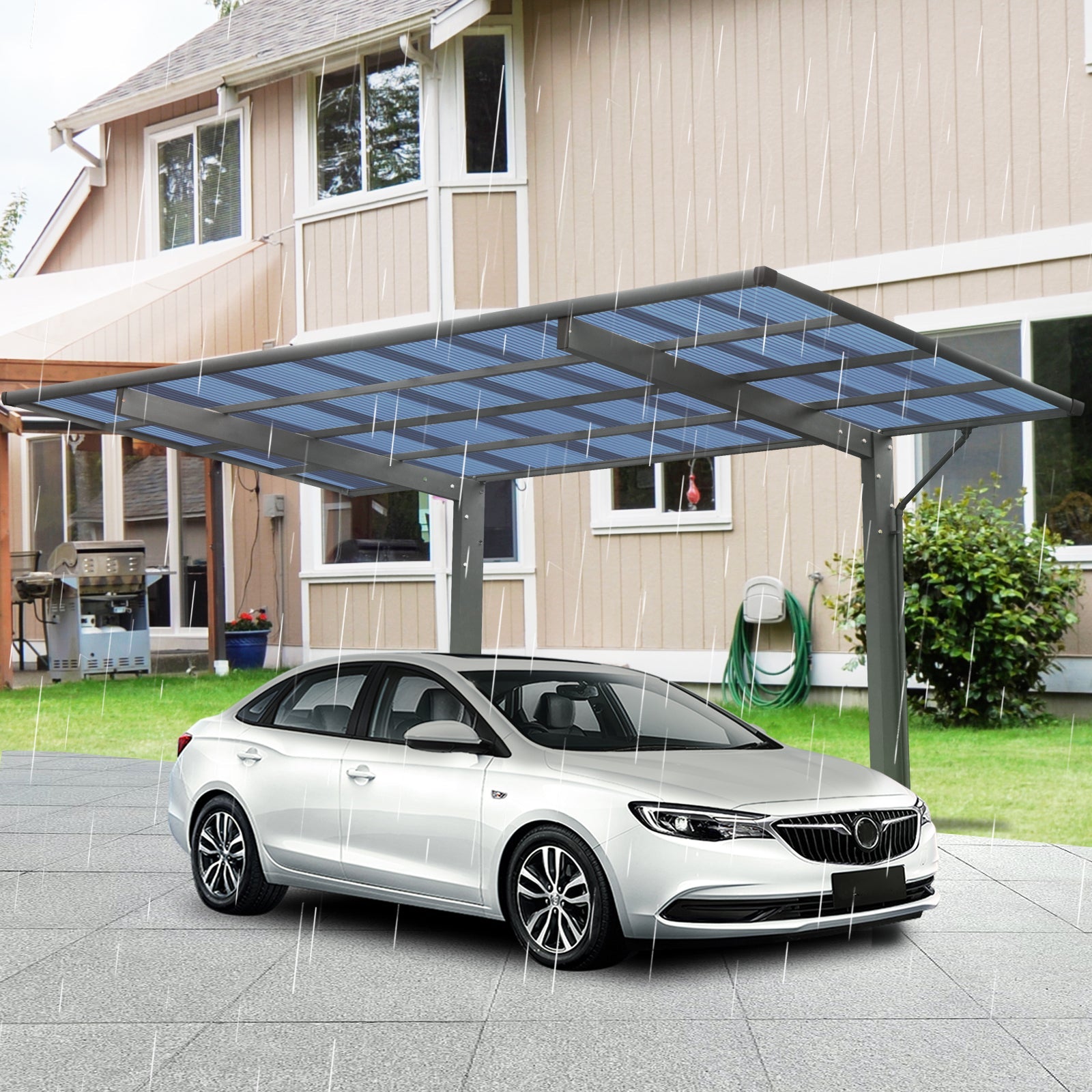 Aluminum Carport 17.44FT - Outdoor Car Cover-American Furniture Outlet