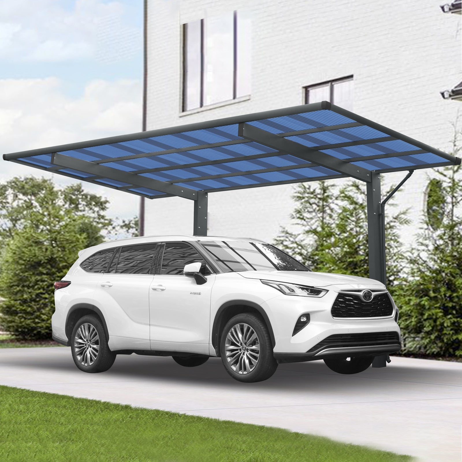 Aluminum Carport 17.44FT - Outdoor Car Cover-American Furniture Outlet