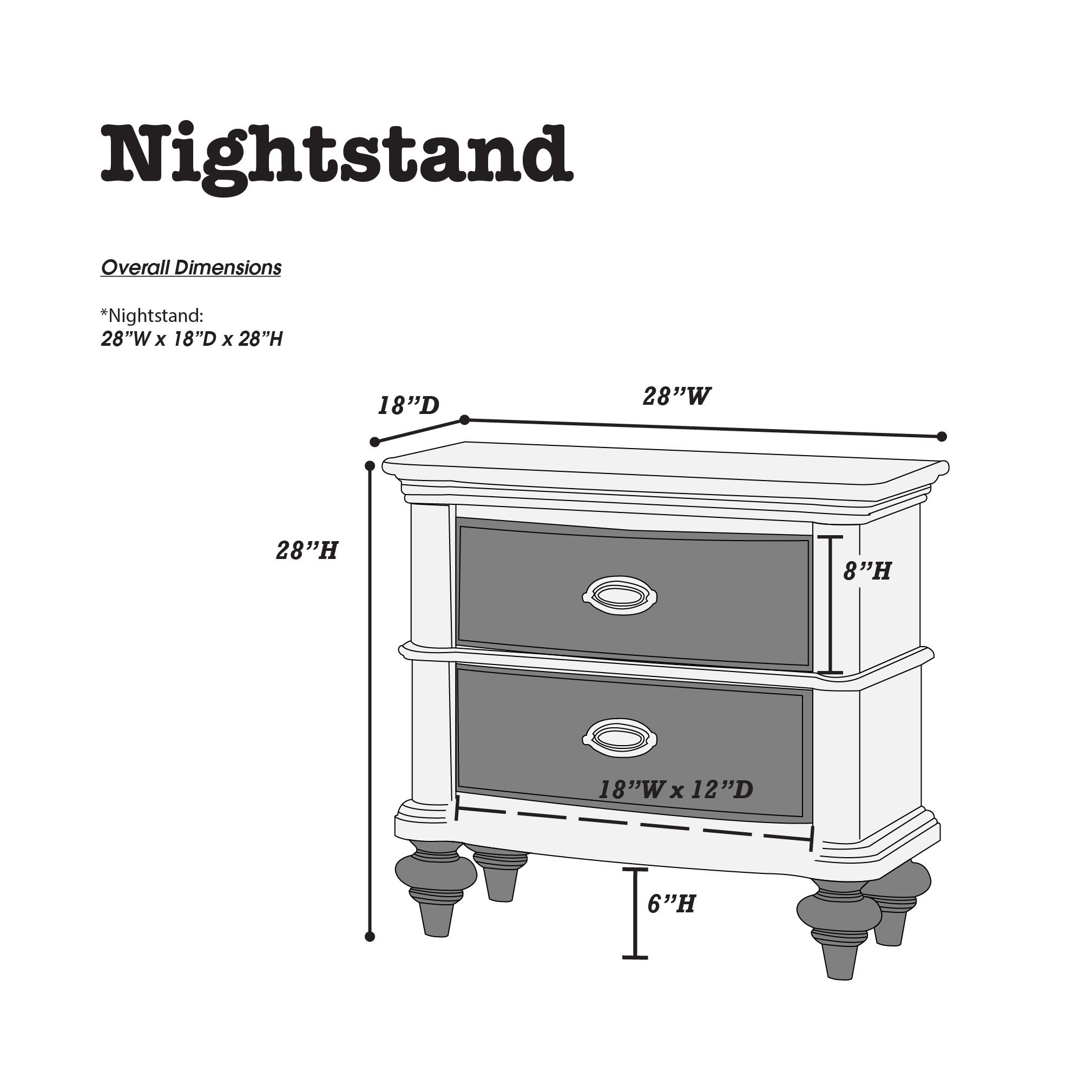 Antique Silver Nightstand-American Furniture Outlet