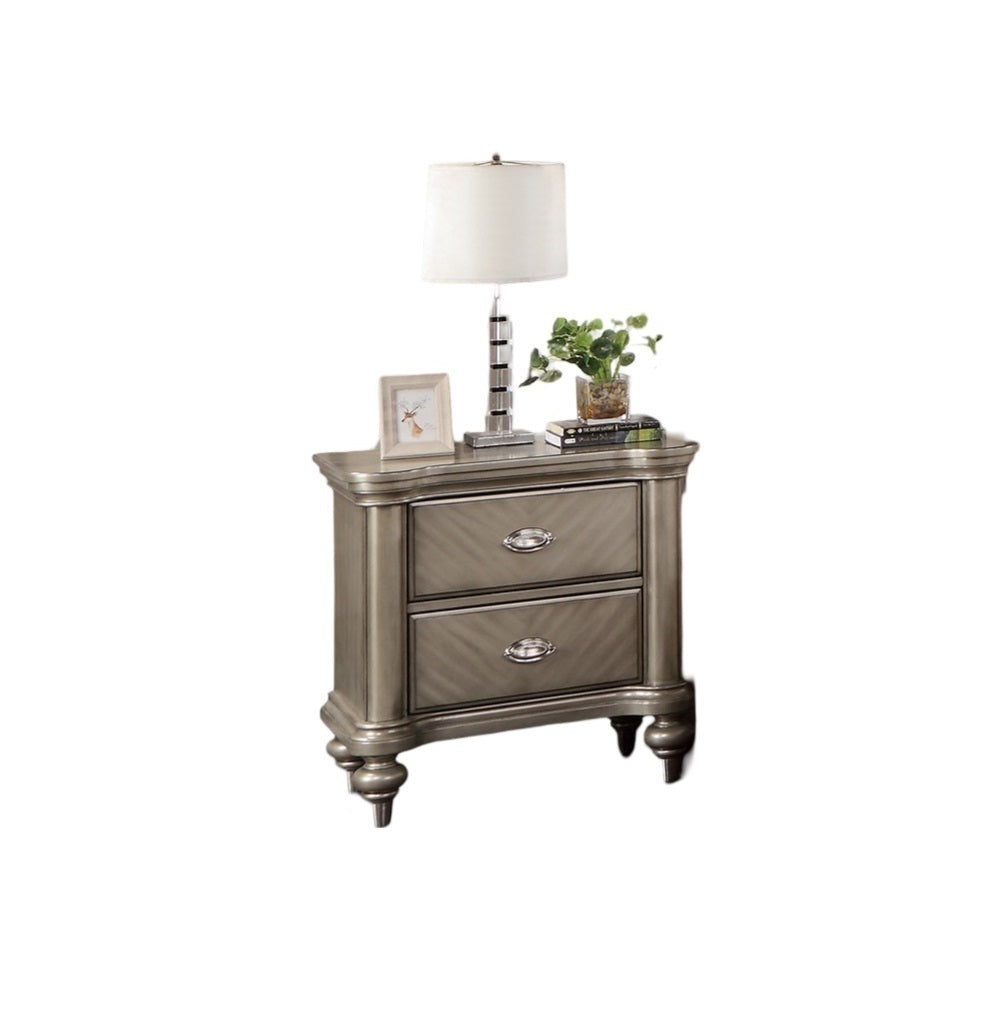 Antique Silver Nightstand-American Furniture Outlet