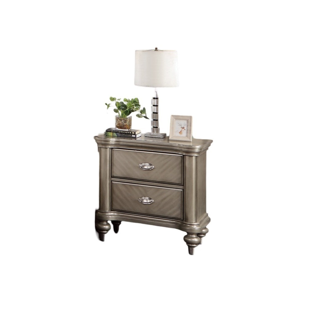 Antique Silver Nightstand-American Furniture Outlet