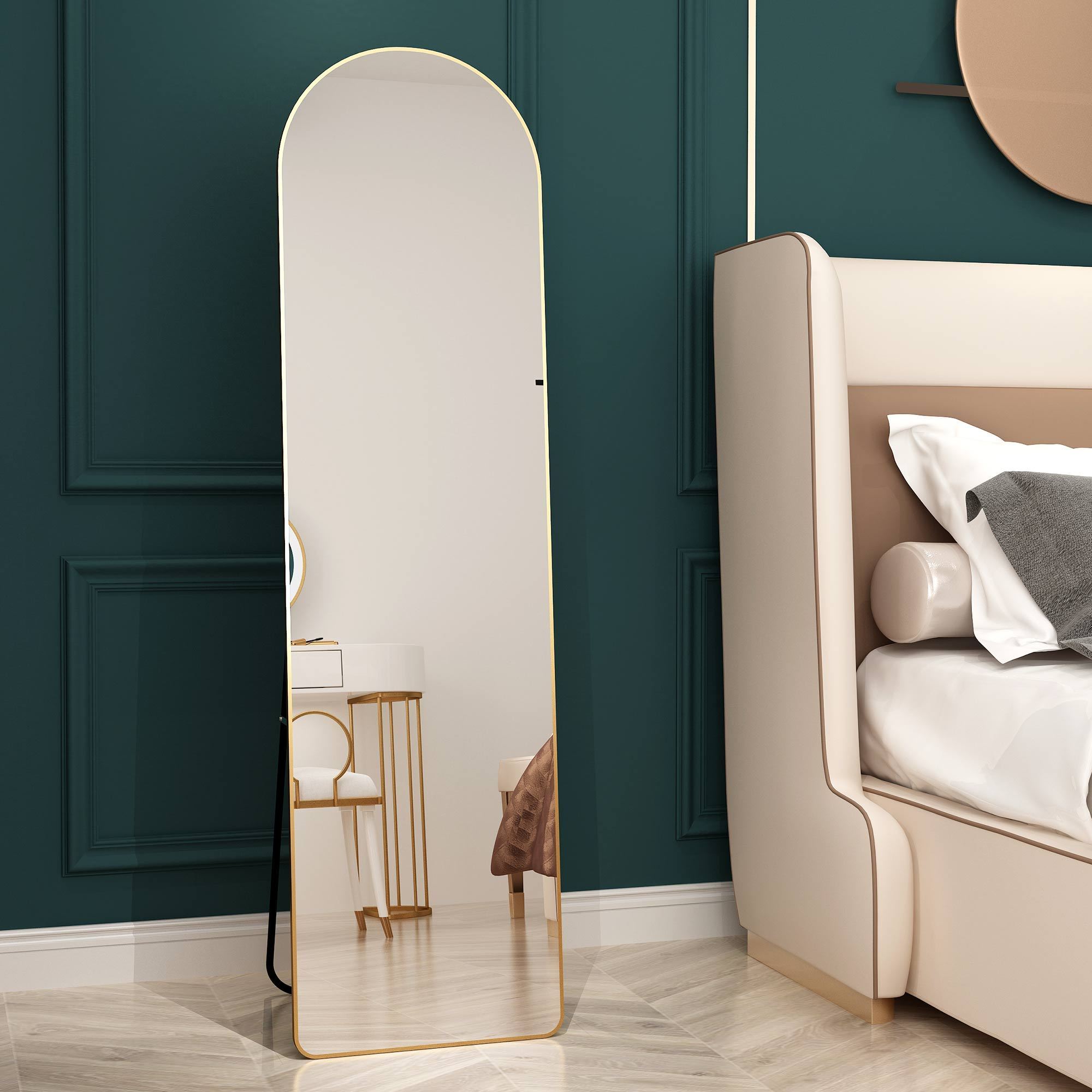 Arched Full Length Mirror | Floor & Wall Mountable-American Furniture Outlet