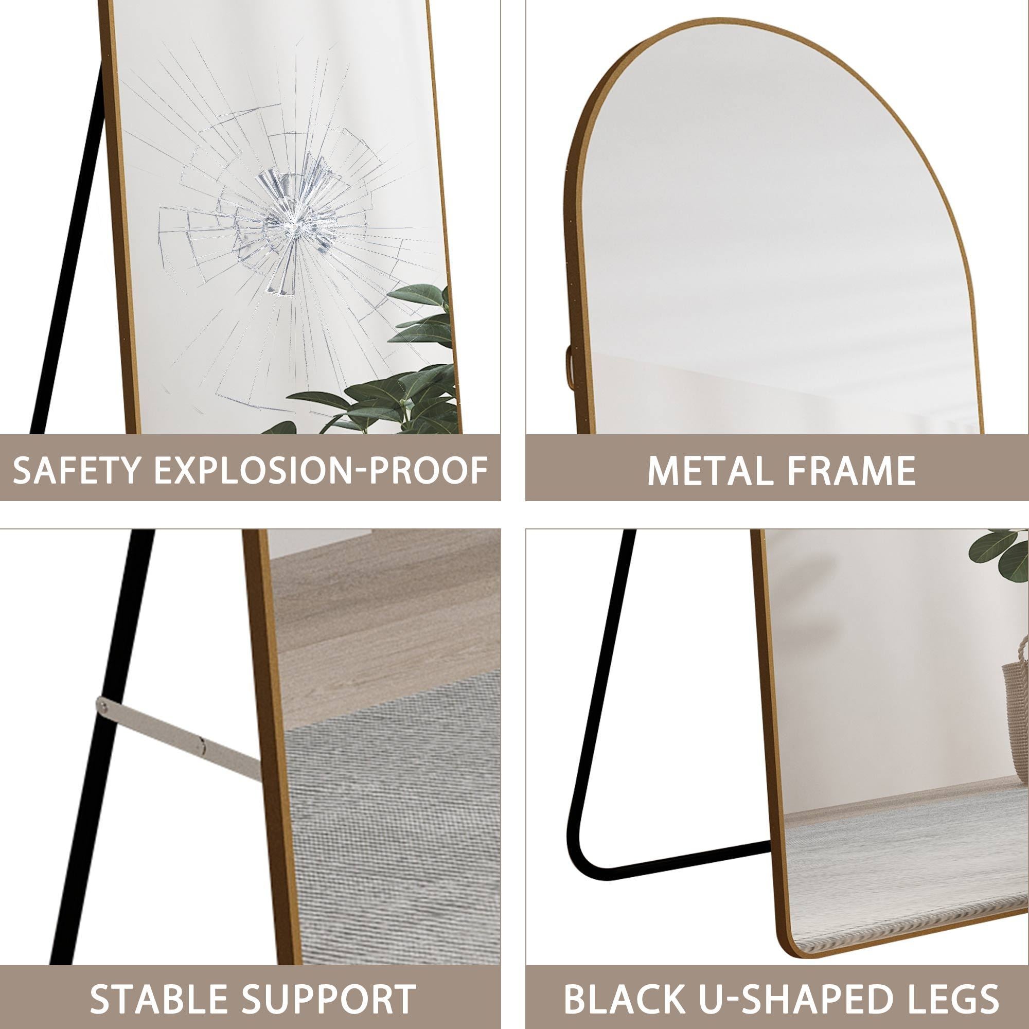 Arched Full Length Mirror | Floor & Wall Mountable-American Furniture Outlet