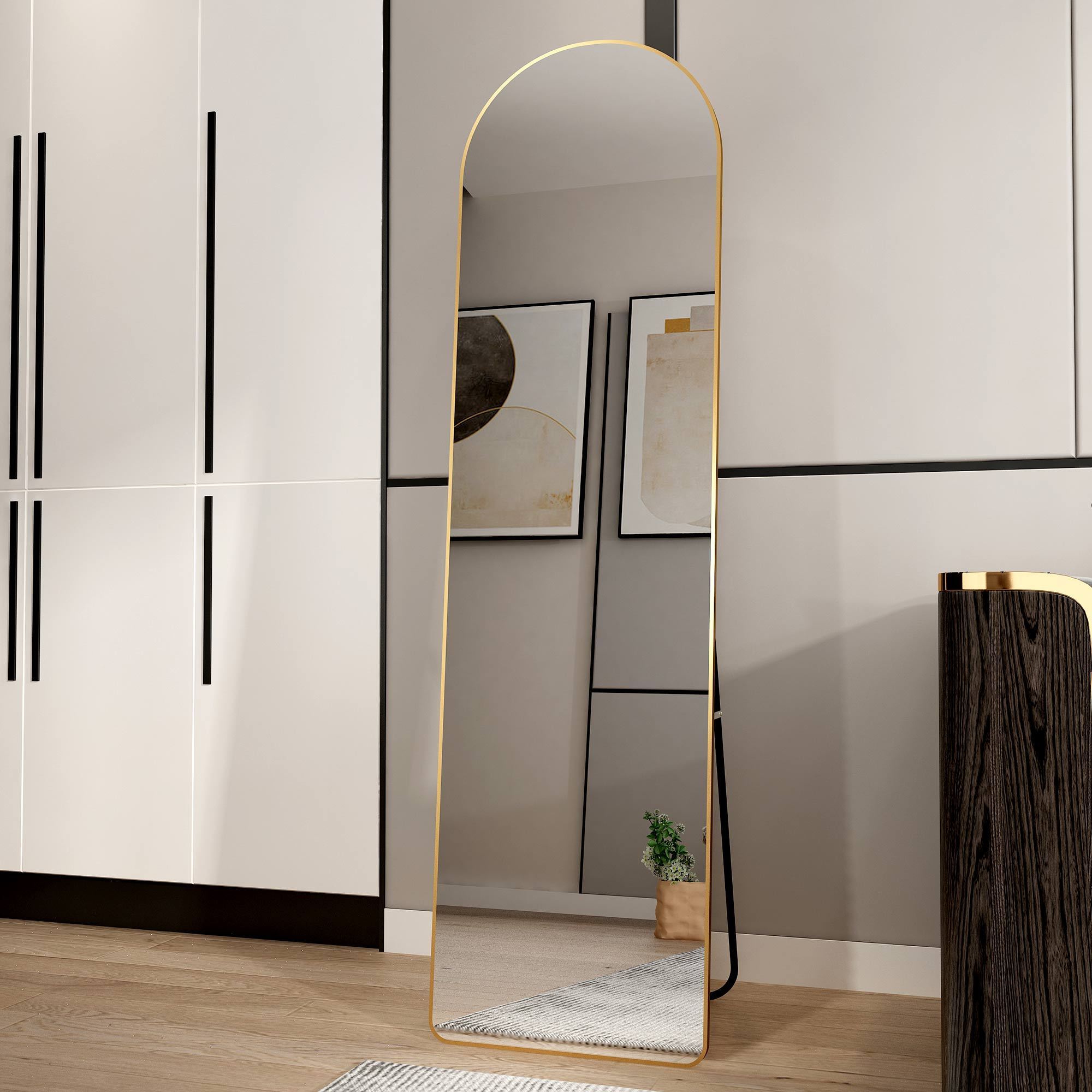 Arched Full Length Mirror | Floor & Wall Mountable-American Furniture Outlet