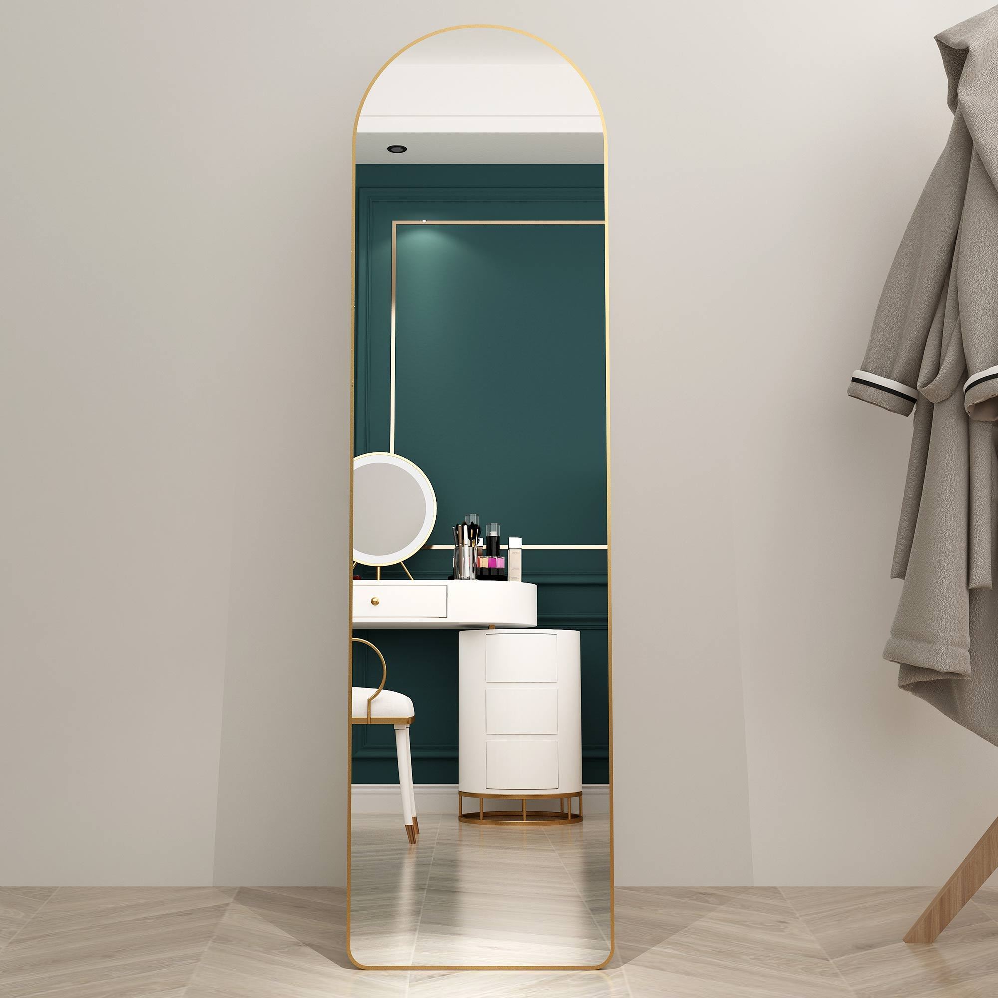 Arched Full Length Mirror | Floor & Wall Mountable-American Furniture Outlet