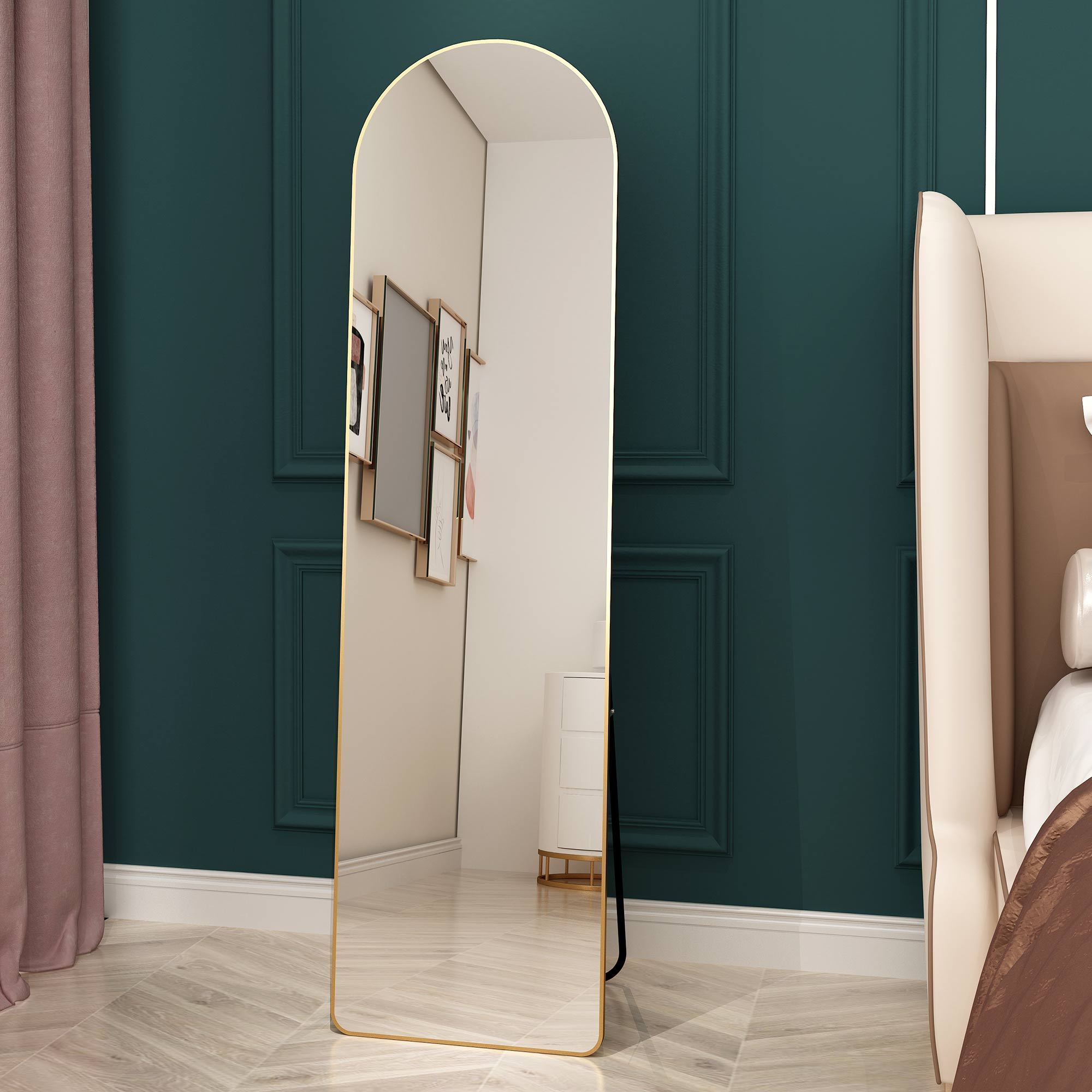 Arched Full Length Mirror | Floor & Wall Mountable-American Furniture Outlet