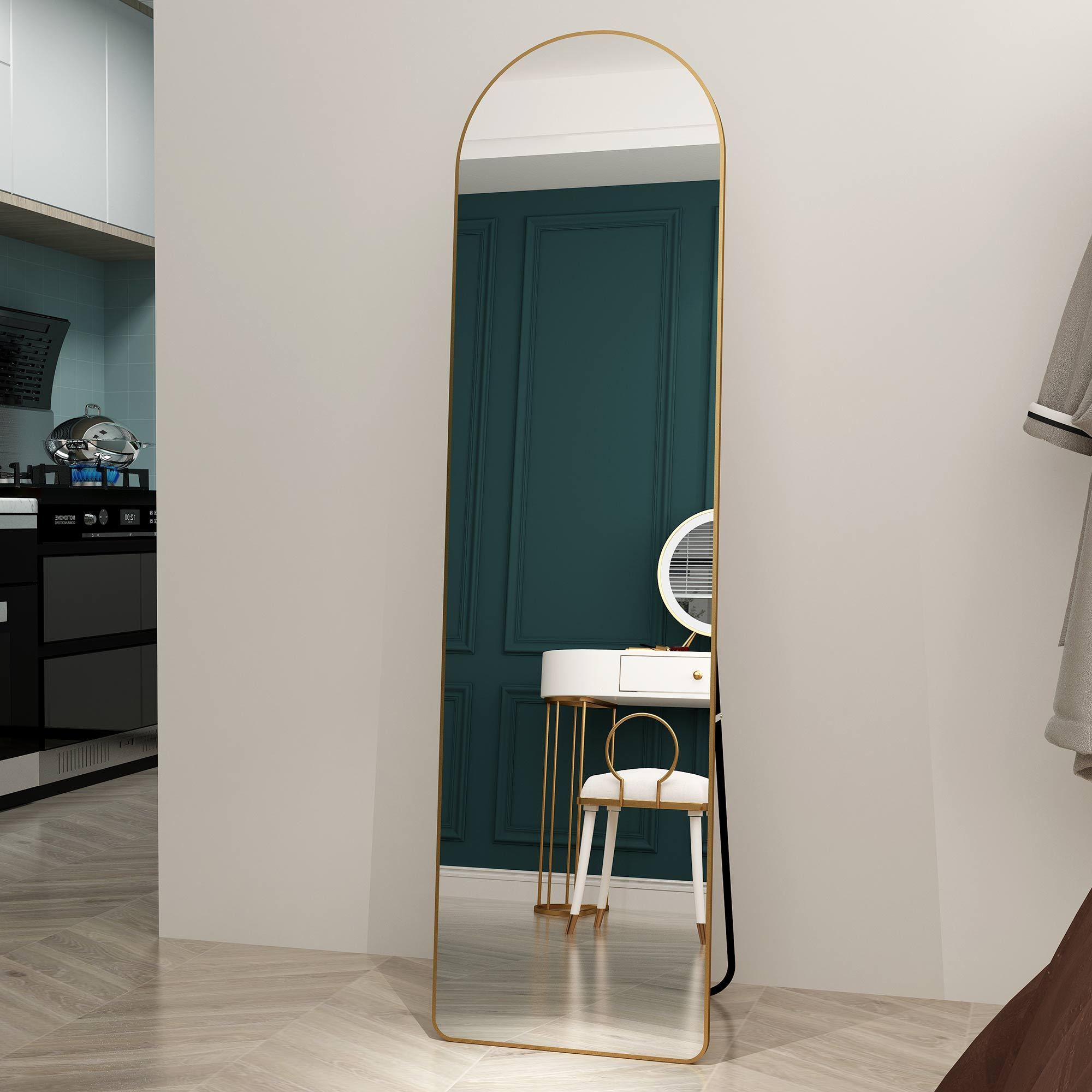 Arched Full Length Mirror | Floor & Wall Mountable-American Furniture Outlet