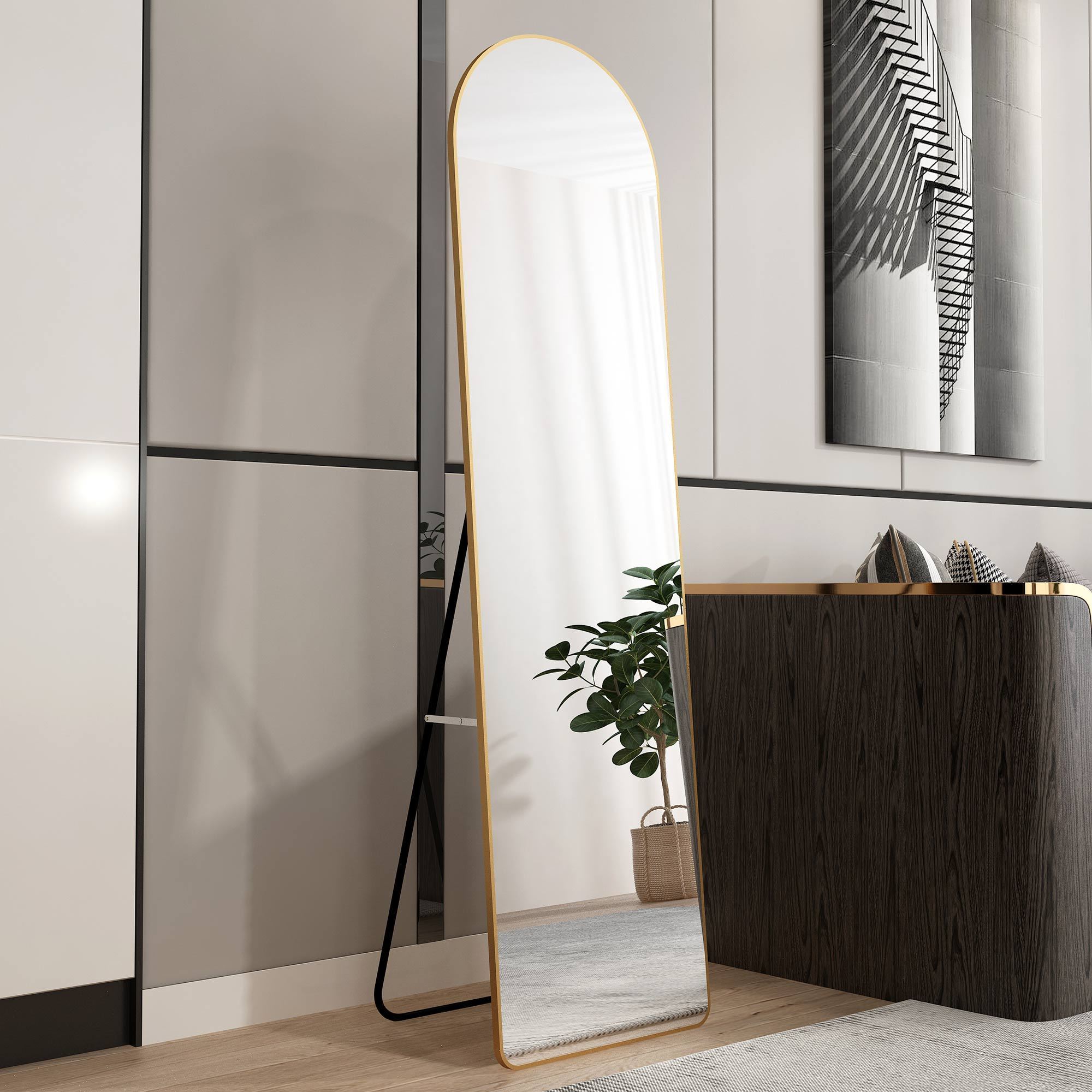 Arched Full Length Mirror | Floor & Wall Mountable-American Furniture Outlet