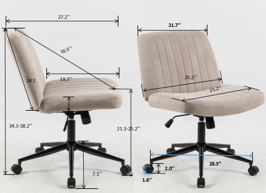 Armless Ergonomic Office Chair-American Furniture Outlet