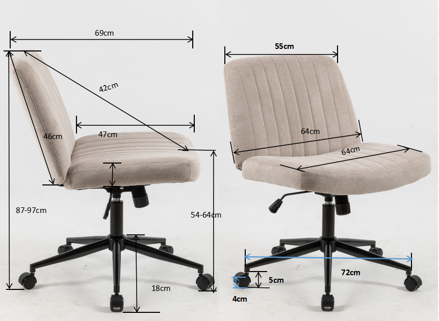 Armless Ergonomic Office Chair-American Furniture Outlet