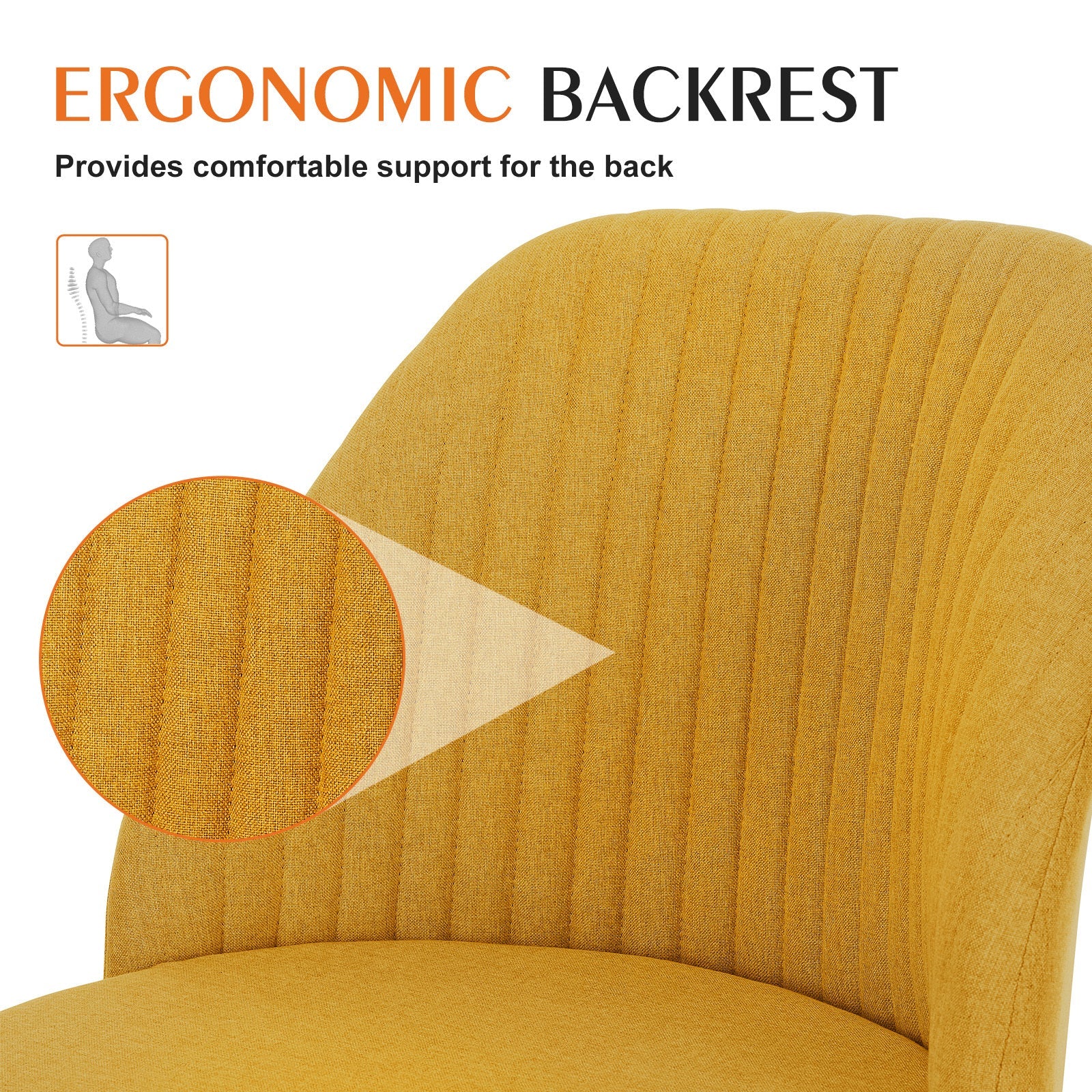 Armless Yellow Office Chair-American Furniture Outlet