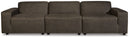 Ashley Allena Modular Sectional Sofa - Suede-Like Fabric, Dark Gray-Signature Design by Ashley®-American Furniture Outlet