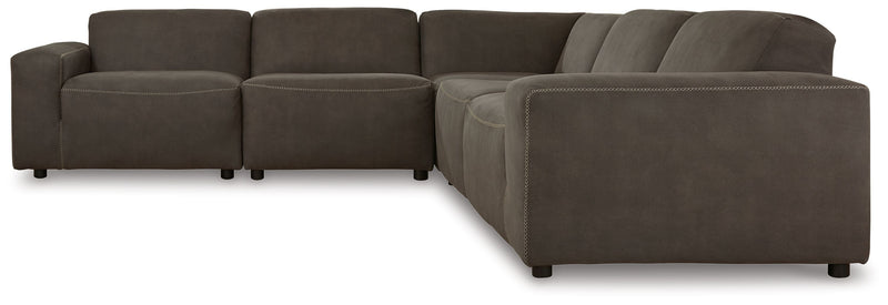 Ashley Allena Modular Sectional Sofa - Suede-Like Fabric, Dark Gray-Signature Design by Ashley®-American Furniture Outlet