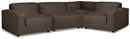 Ashley Allena Modular Sectional Sofa - Suede-Like Fabric, Dark Gray-Signature Design by Ashley®-American Furniture Outlet