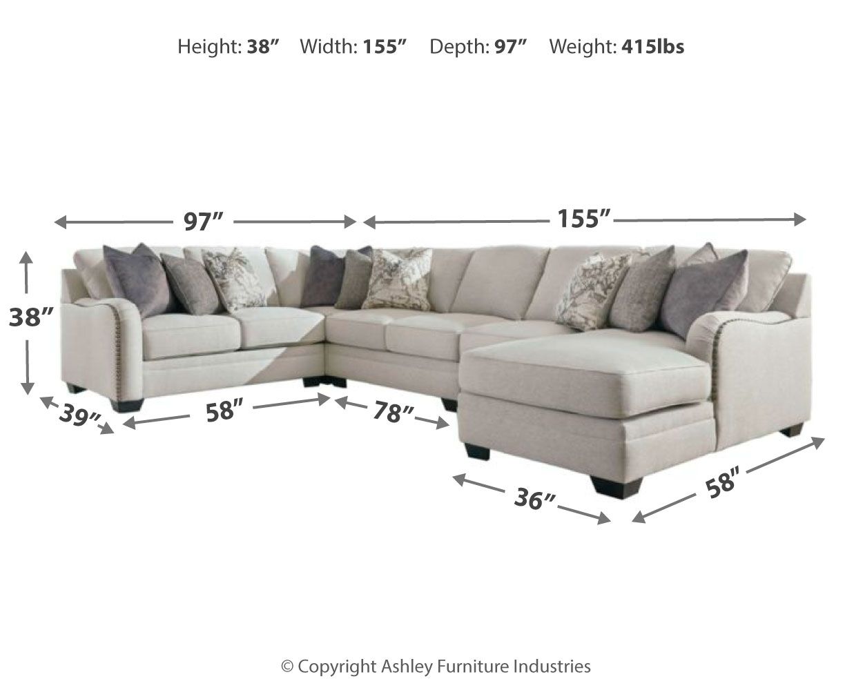 Ashley Dellara Sectional-Benchcraft®-American Furniture Outlet