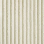 Cream ribbed corduroy upholstery fabric texture, close-up