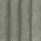 Ribbed striped upholstery fabric swatch in light gray-green